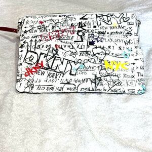 DKNY Multicolor Graffiti Clutch NWOT Sz 11x8.5